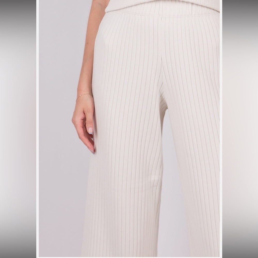 Vince ribbed cropped pants cream casual fall designer classic revolve $200 xs - Picture 4 of 6